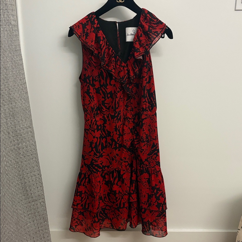 Flirty red & black ruffled Sam Edelman dress
